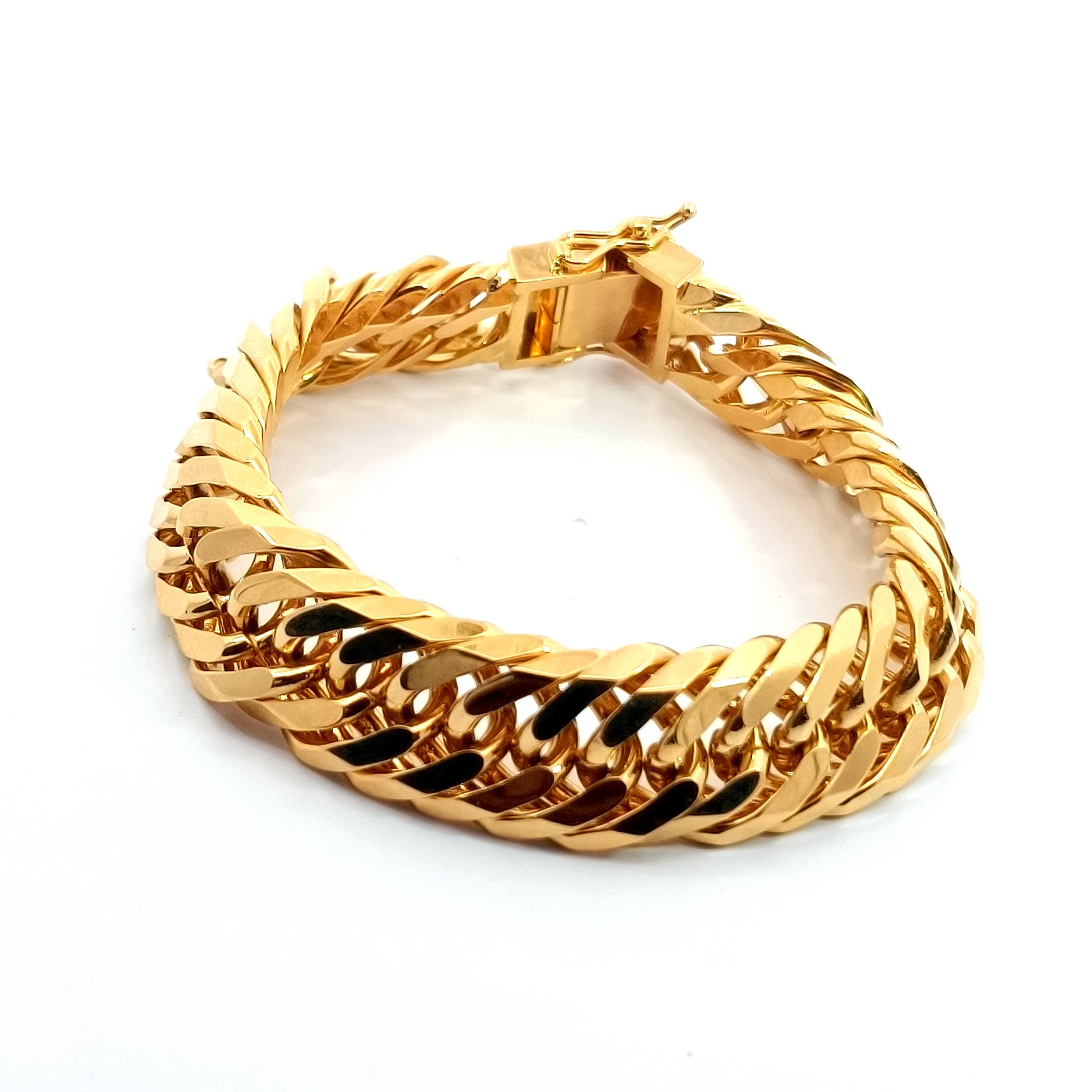 Japan Gold Bracelet 14 Cut Yellow Gold 8"
